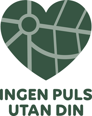 Logotyp för Ingen puls utan din som är en nationell upplysningskampanj för att värna om våra stadskärnor
